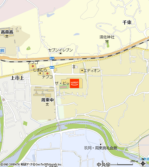 ザ・ビッグ周東店付近の地図